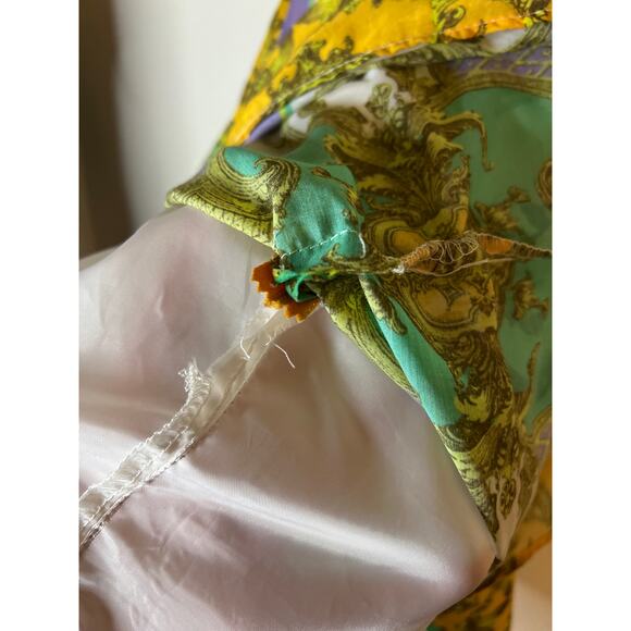 VINTAGE | Y2K ALEXIA ADMOR Gauze Chiffon Waist Detail Baroque Silk Mini Dress - Picture 12 of 16